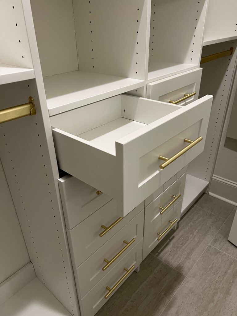 Custom Closet Matte Brass Drawer