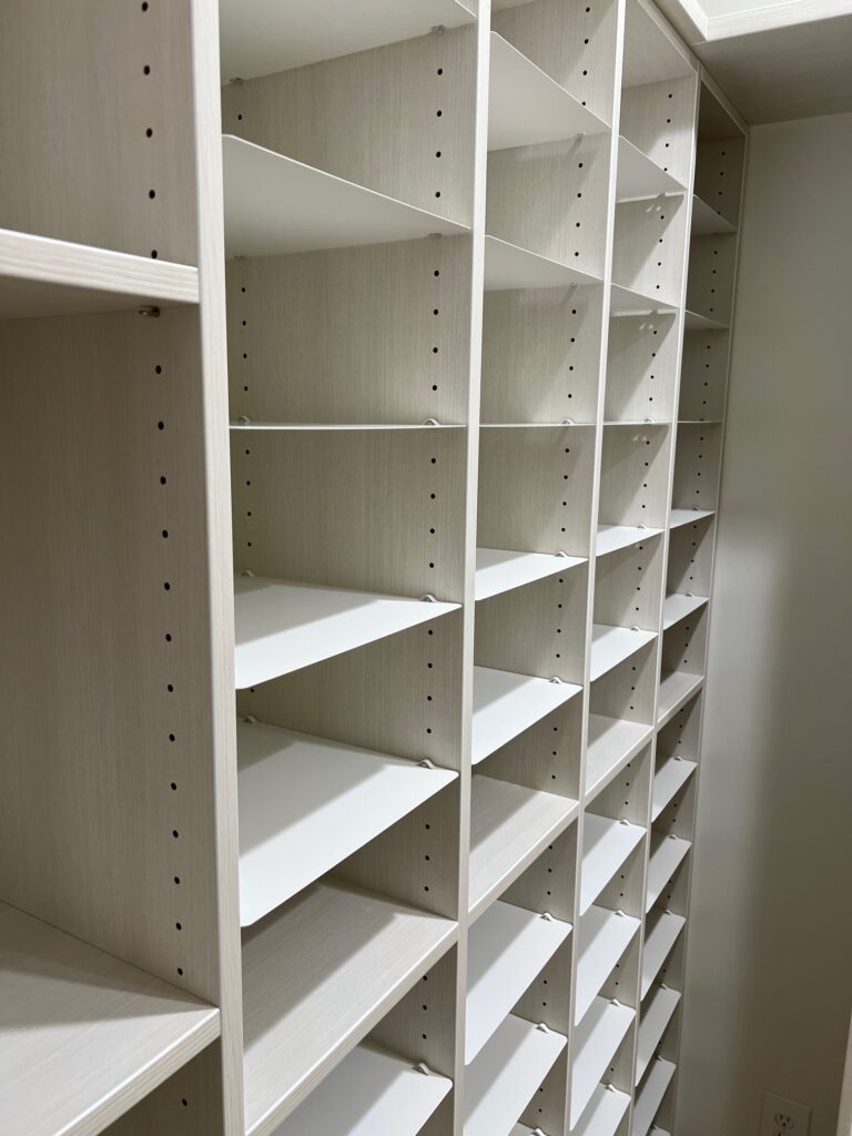 Custom Closet Side Shoe Shelves