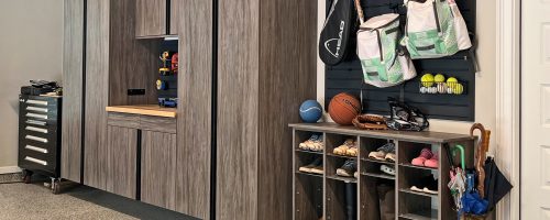 Garage Cabinets with Shoe Shelves - Auburn, AL
